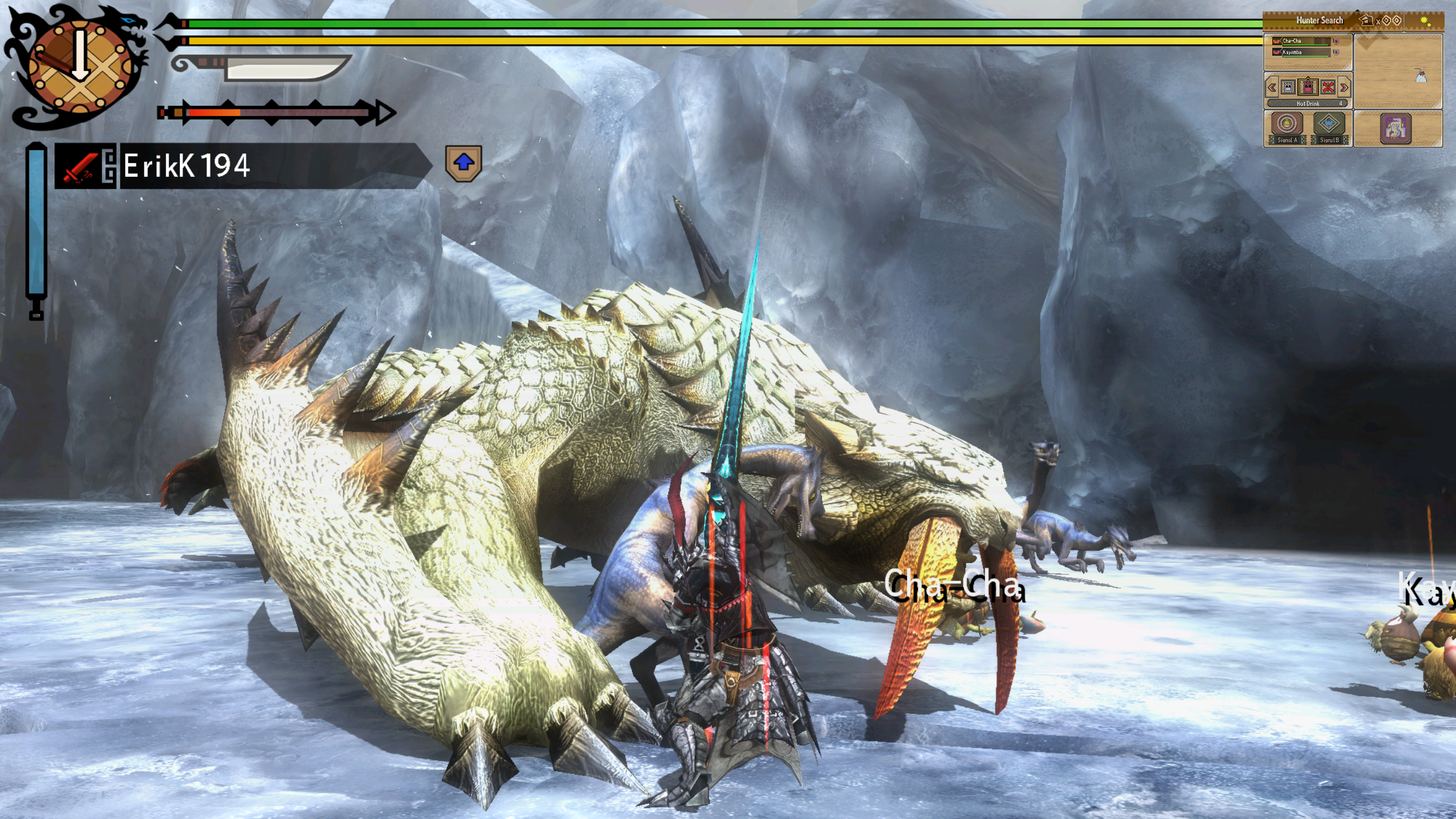 Tundra ice field scene showing restored ice surfaces and monster texture detail.